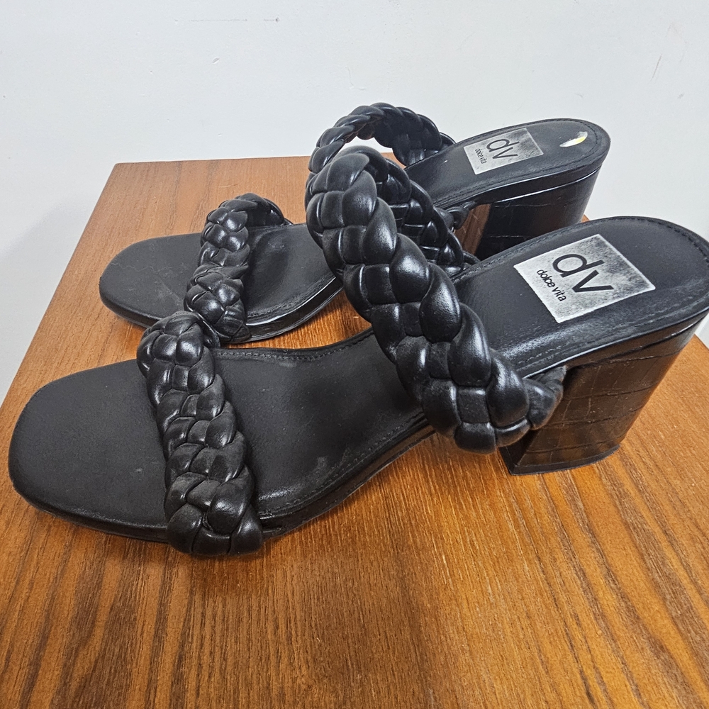 DV by Dolce Vita Black Braided Heels